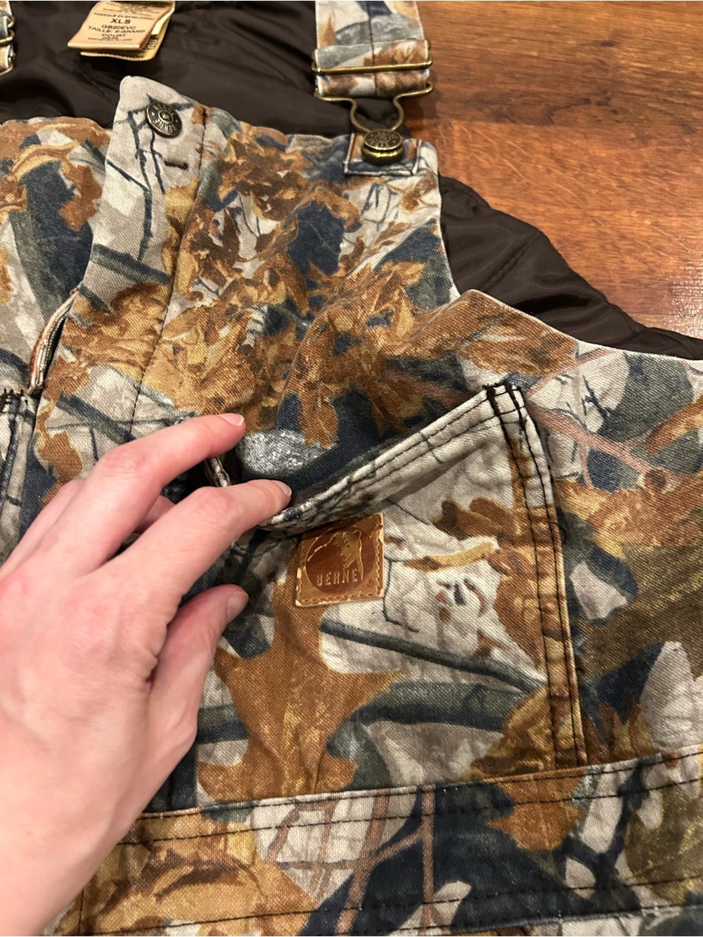 Berne Apparel Camo Insulated Hunting Bib Overalls X-large Short Zip XL Pockets - Picture 6 of 11